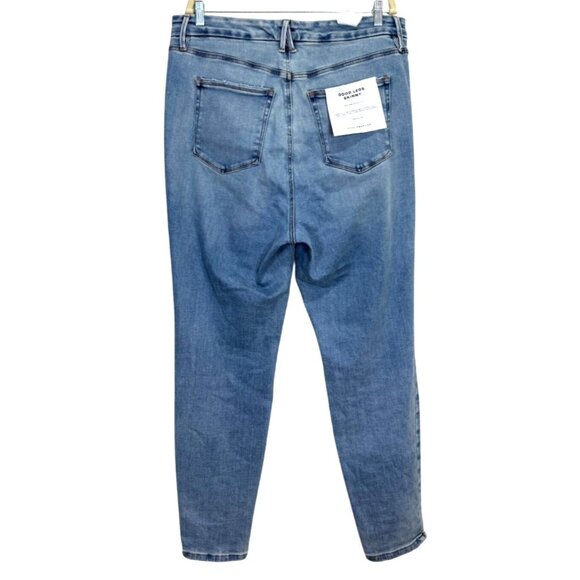 Good American Good Legs Skinny Jeans Mid-Rise Distressed Blue Womens Size 18 NEW - Picture 2 of 10